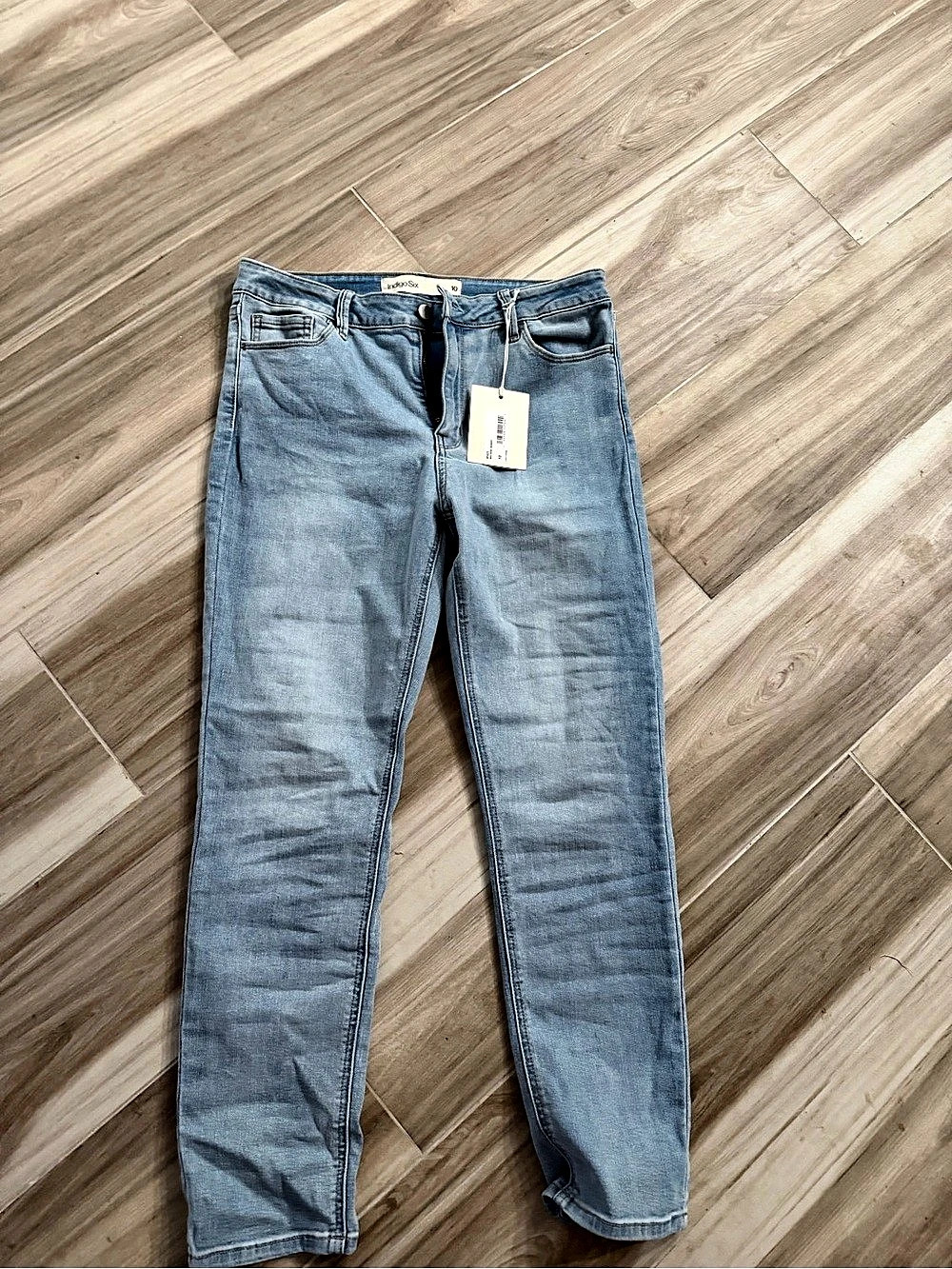 Indigo Six IP423 Mid Rise Skinny Jeans Blue Waist 10